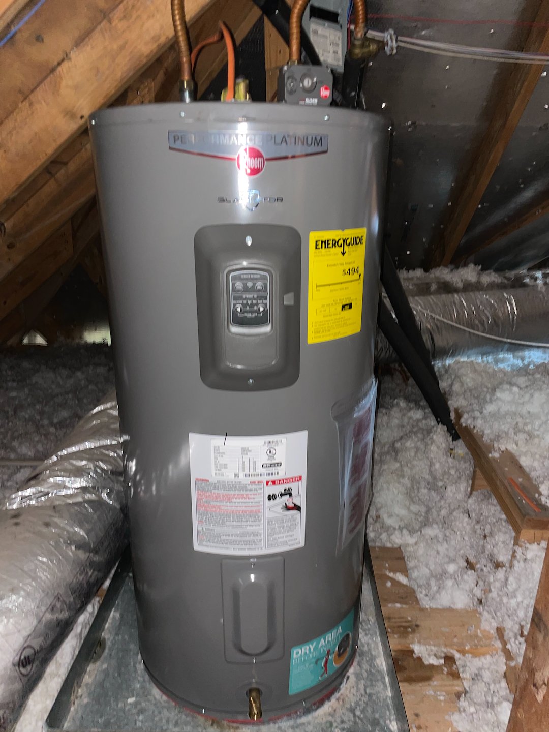 Attic Water Heater In Youngsville Leaking