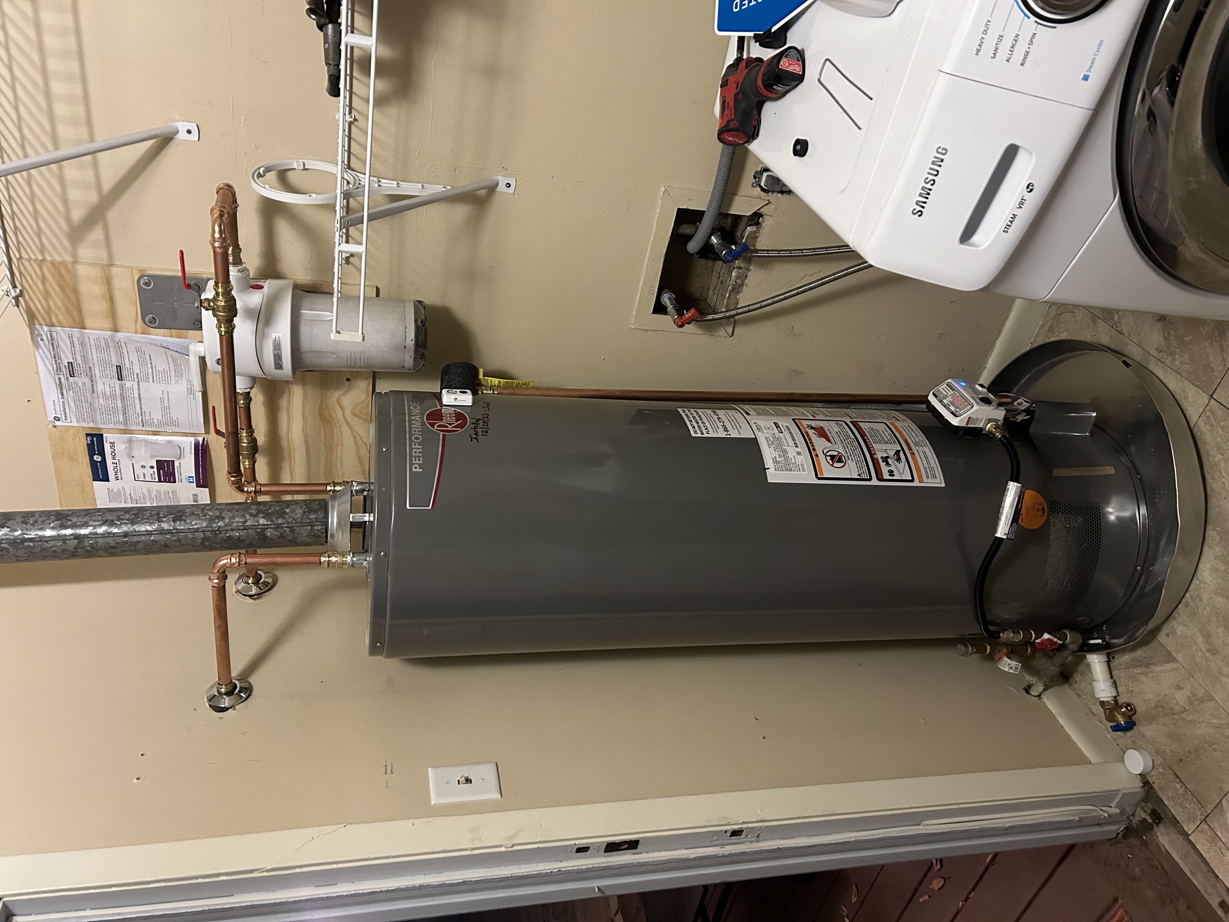 New Gas Water Heater With New Water Filter